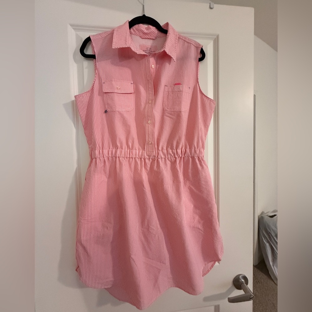 Vineyard Vines Pink Striped Performance Dress